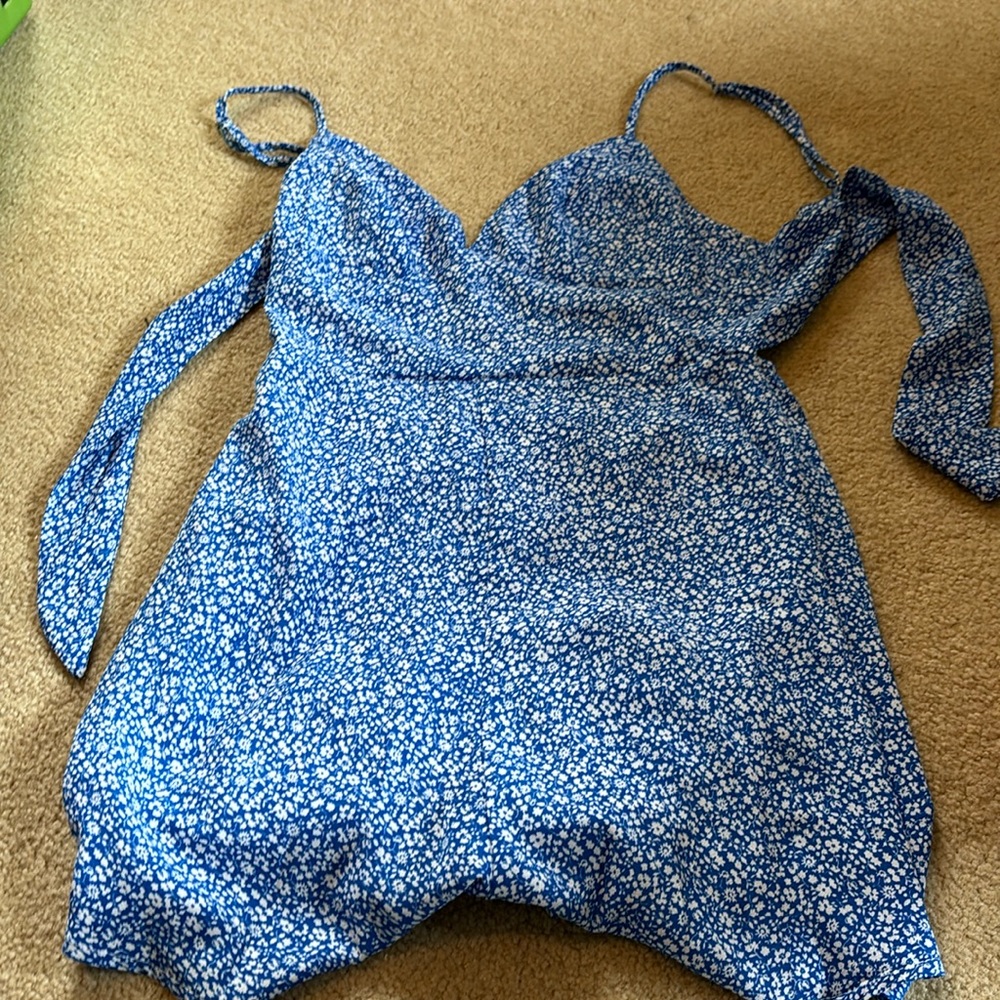 Floral Romper w Tie Back